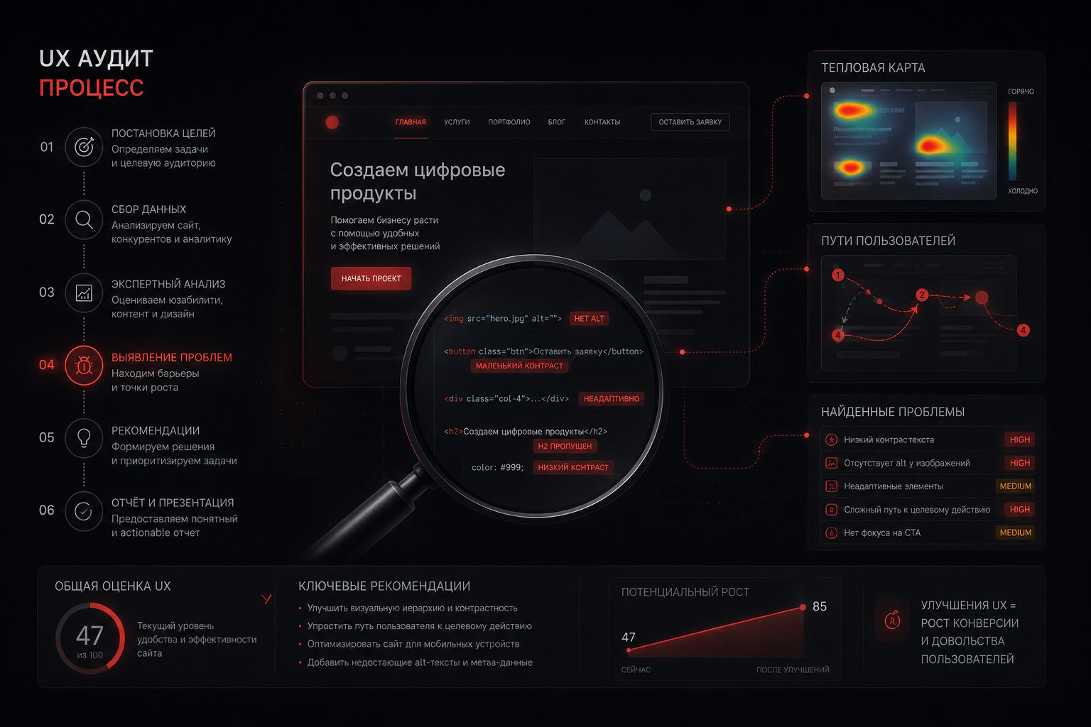 UX-аудит за один день: как найти где сайт теряет клиентов